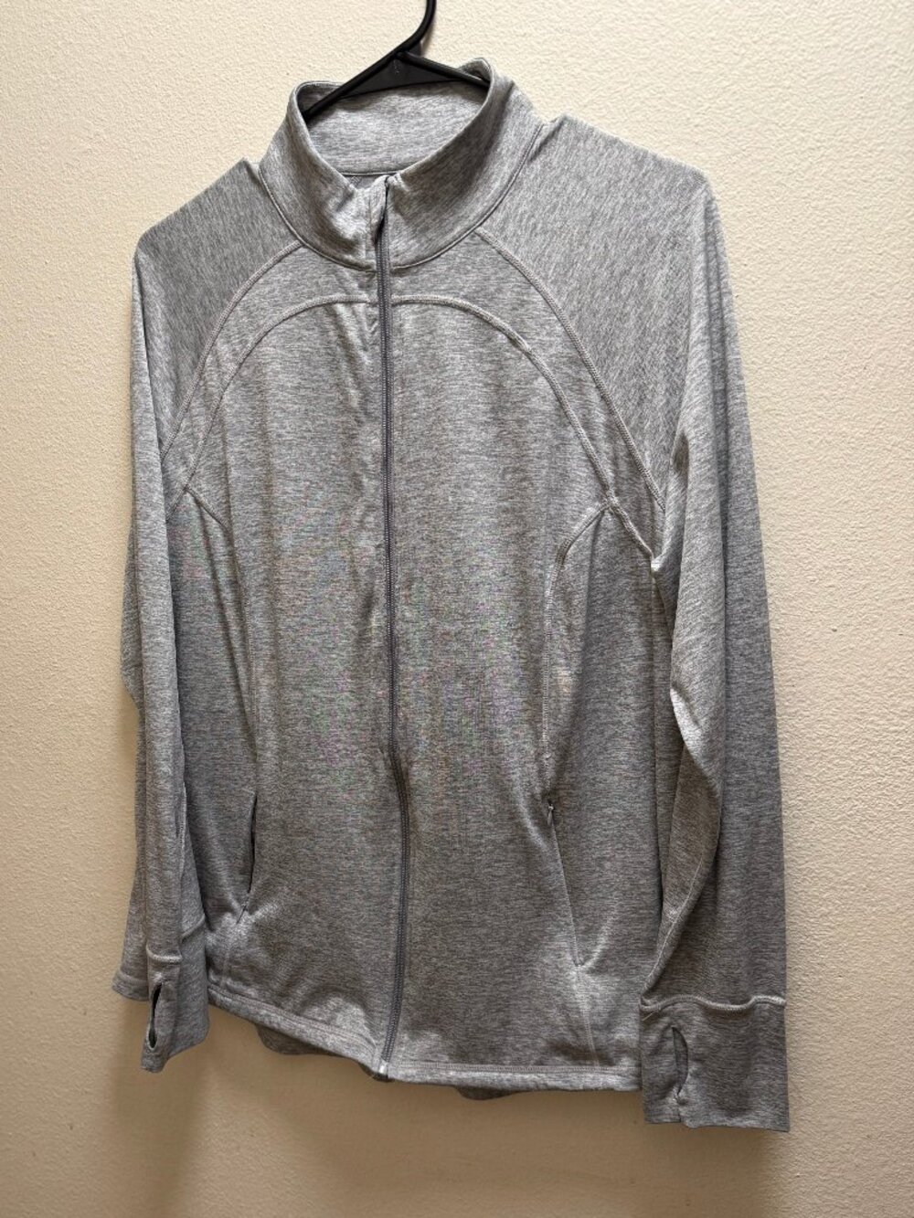 EUC Ideology Jacket Lt Grey Gray Heather Full Zip Women's 1X Excellent Pre-Owned